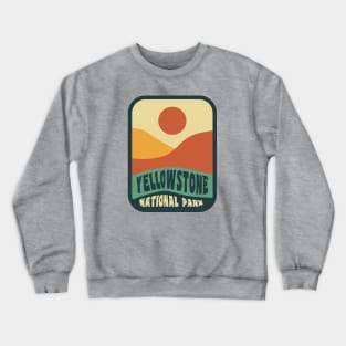 Yellowstone National Park Retro Sunset Vintage Badge Crewneck Sweatshirt